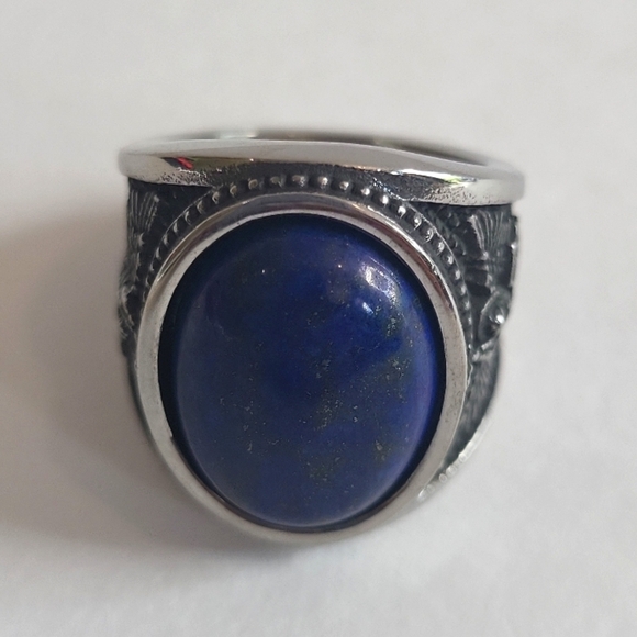 1821- Lapis Lazuli Natural Gemstone Handmade Men's Ring Size 9 NWT - Picture 3 of 8